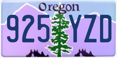 OR license plate 925YZD