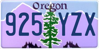 OR license plate 925YZX