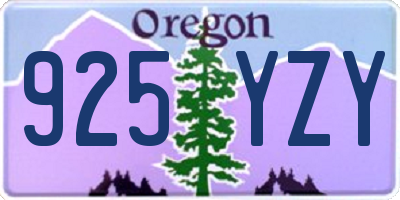 OR license plate 925YZY