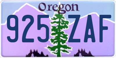 OR license plate 925ZAF
