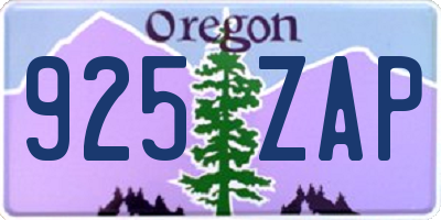 OR license plate 925ZAP
