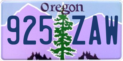 OR license plate 925ZAW