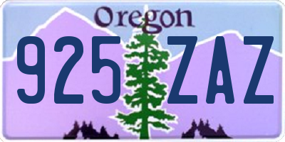 OR license plate 925ZAZ