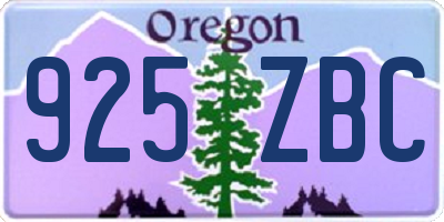 OR license plate 925ZBC