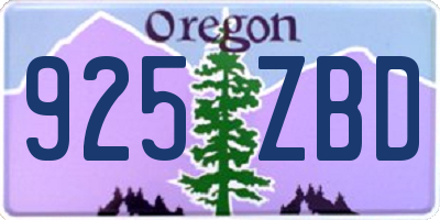 OR license plate 925ZBD