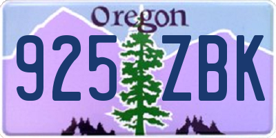OR license plate 925ZBK