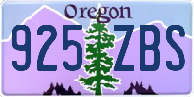 OR license plate 925ZBS