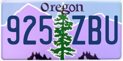 OR license plate 925ZBU