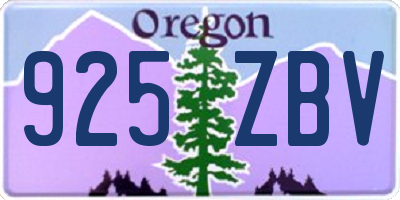 OR license plate 925ZBV