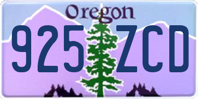 OR license plate 925ZCD