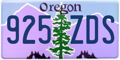 OR license plate 925ZDS