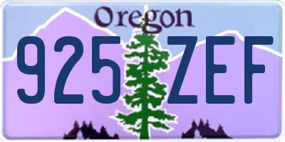 OR license plate 925ZEF
