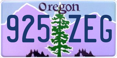 OR license plate 925ZEG