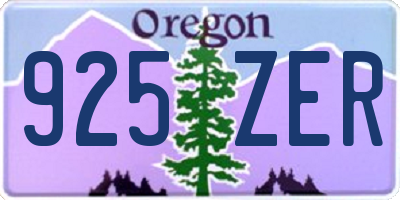 OR license plate 925ZER
