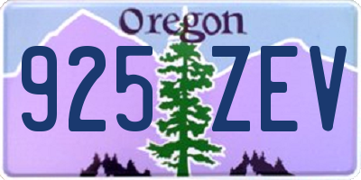OR license plate 925ZEV