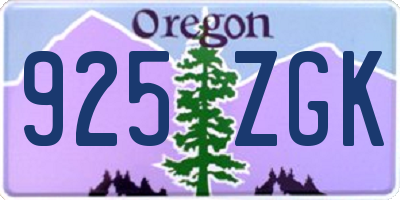 OR license plate 925ZGK