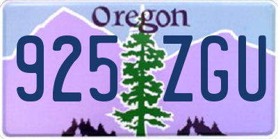 OR license plate 925ZGU