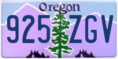 OR license plate 925ZGV