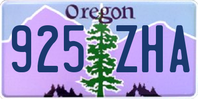 OR license plate 925ZHA