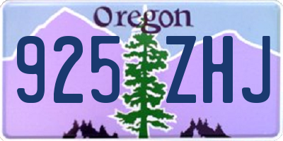 OR license plate 925ZHJ