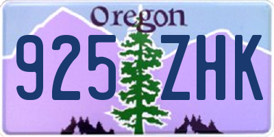 OR license plate 925ZHK