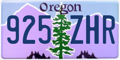 OR license plate 925ZHR