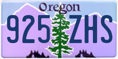 OR license plate 925ZHS