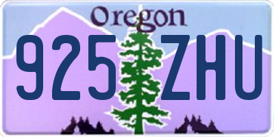 OR license plate 925ZHU