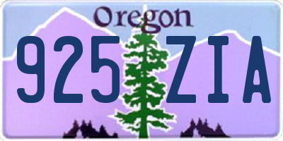 OR license plate 925ZIA