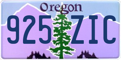 OR license plate 925ZIC