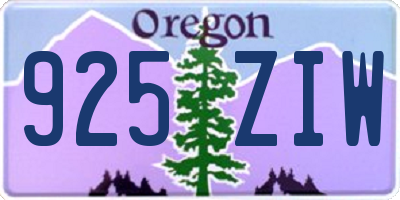 OR license plate 925ZIW