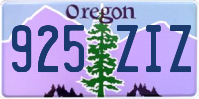 OR license plate 925ZIZ