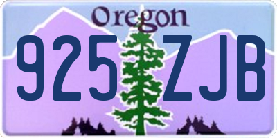 OR license plate 925ZJB