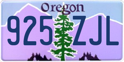 OR license plate 925ZJL