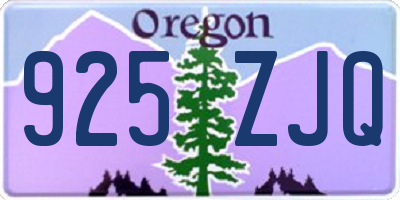 OR license plate 925ZJQ