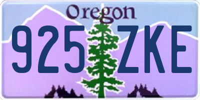 OR license plate 925ZKE