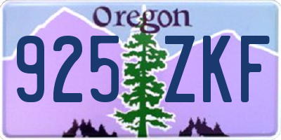 OR license plate 925ZKF