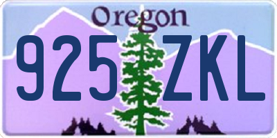 OR license plate 925ZKL