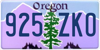 OR license plate 925ZKO