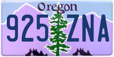 OR license plate 925ZNA