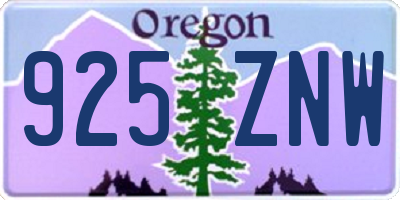 OR license plate 925ZNW