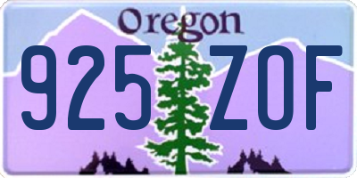 OR license plate 925ZOF