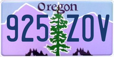 OR license plate 925ZOV