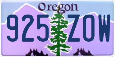 OR license plate 925ZOW