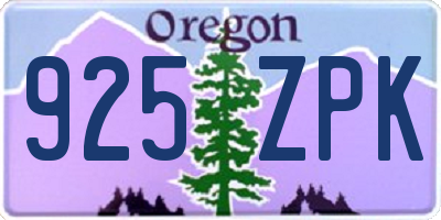 OR license plate 925ZPK