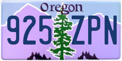 OR license plate 925ZPN