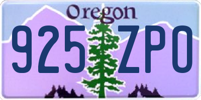 OR license plate 925ZPO