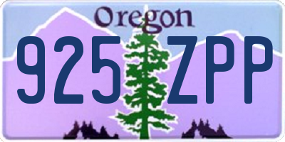 OR license plate 925ZPP