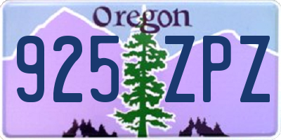 OR license plate 925ZPZ