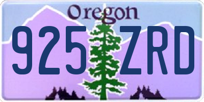 OR license plate 925ZRD